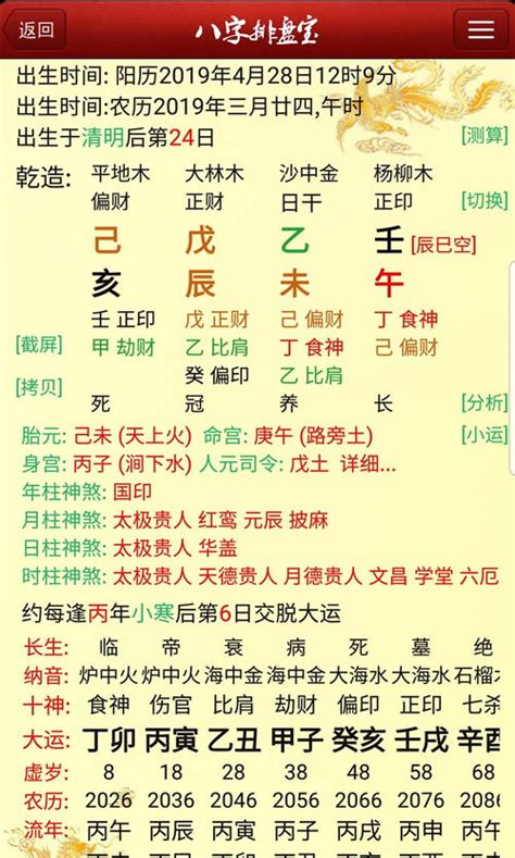 元亨利贞八字排盘|八字排盘结果